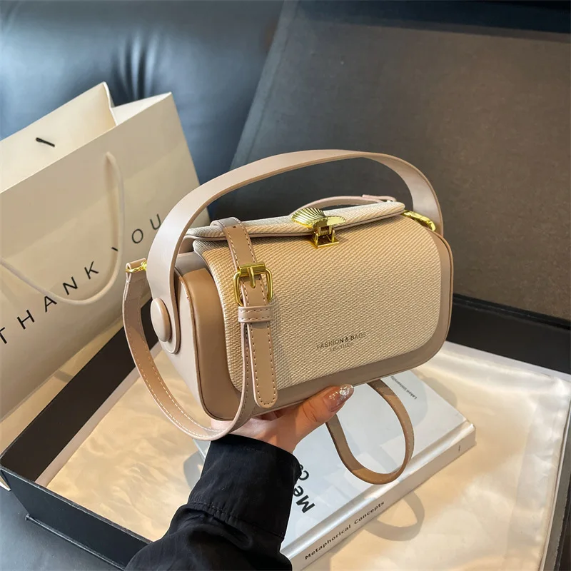 حقيبة كتف ساخنة ريترو اللون حجب بو الجلود حقائب السيدات الفاخرة العلامة التجارية مصمم حقائب كروسبودي صغيرة للنساء #5