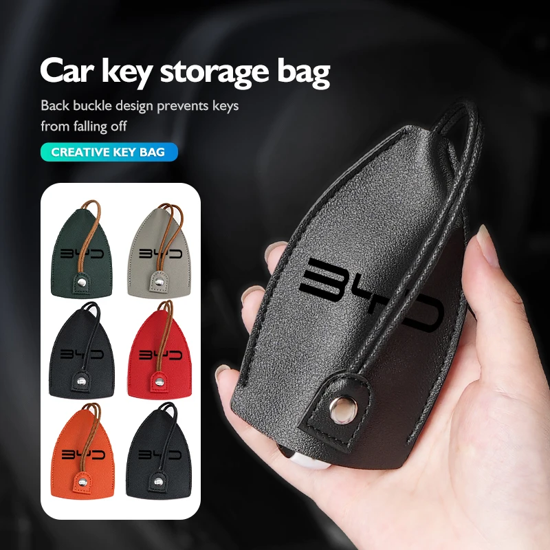 Car Keychain Case Zipper Carbon Fiber Key Protector Cover For BYD S6 S8 E5 E6 G6 L3 S7 G7 Tang Song Qing Yuan Han Max