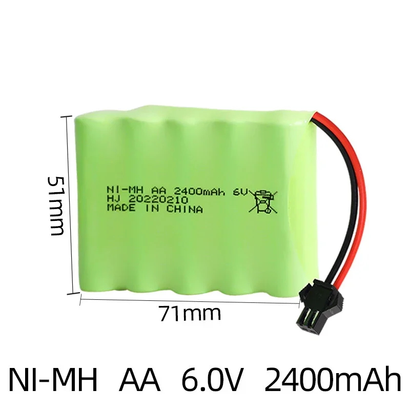 6V 2400mah Rechargeable Lipo Batteries For RC Toys AA NIMH Battery Packs For RC Cars Tanks Trucks Robots Guns Boats