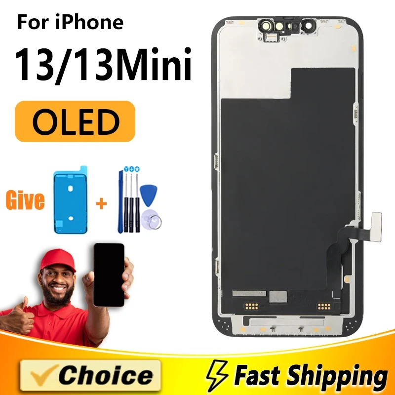 OLED Touch Screen for iPhone 13 Touch Digitizer Assembly for iPhone 13 Mini Display Screen Replacement Parts 100% Tested