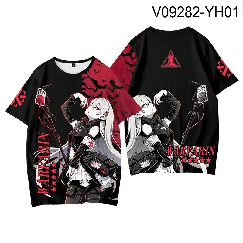 

Arknights jogo 3d impressão camiseta moda verão em torno do pescoço manga curta popular streetwear