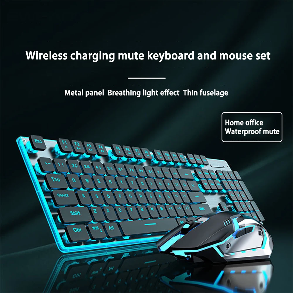 Wireless Keyboard Mouse Set Silent Game Keyboard Backlit Waterproof Usb Computer Keyboard Mouse Ergonomics Office Notebook Mouse