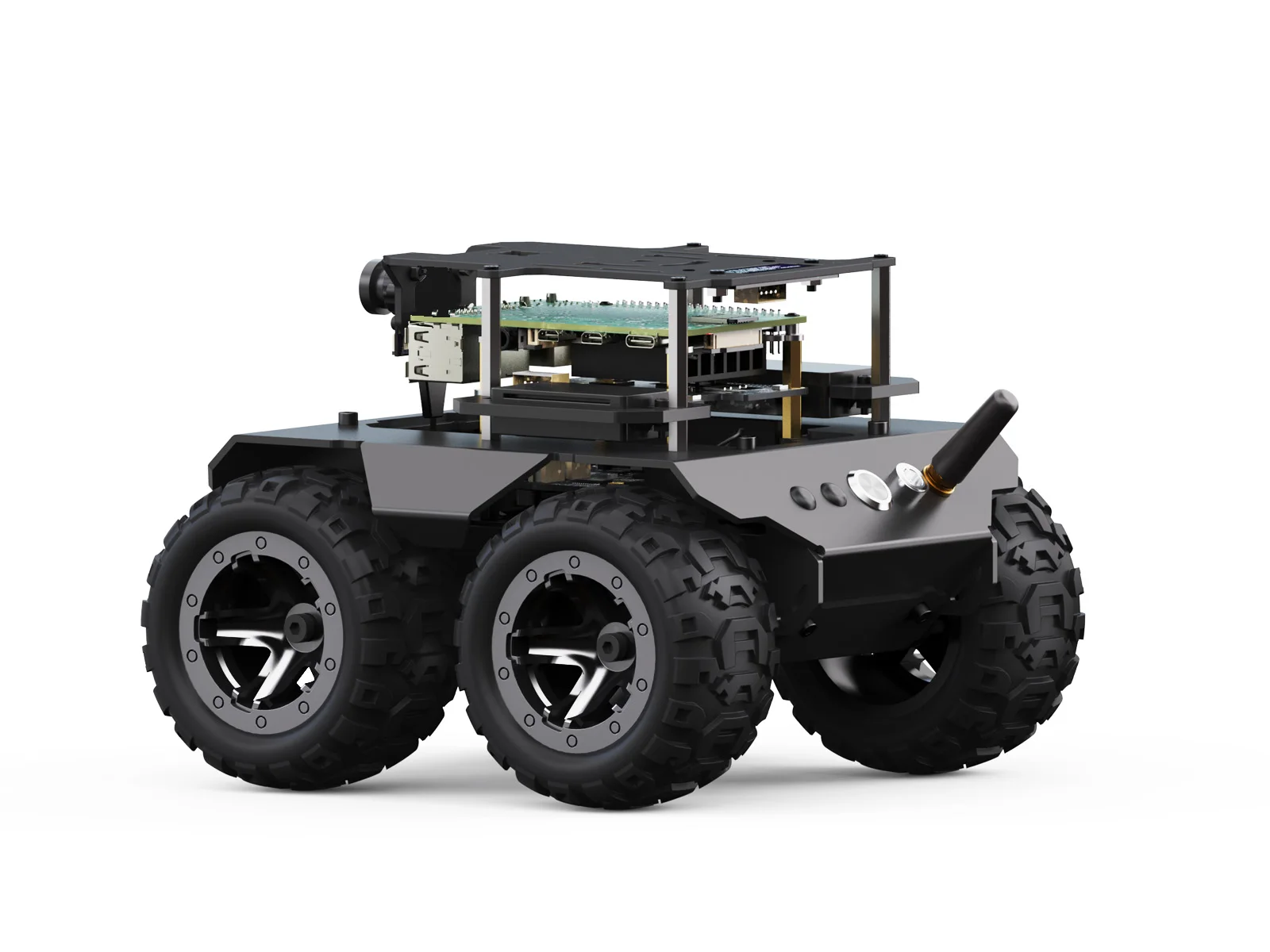 Waveshare RaspRover Open-source 4WD AI Robot, Dual controllers Suitable for Raspberry Pi 5/4B, Raspberry Pi 5 AI Car