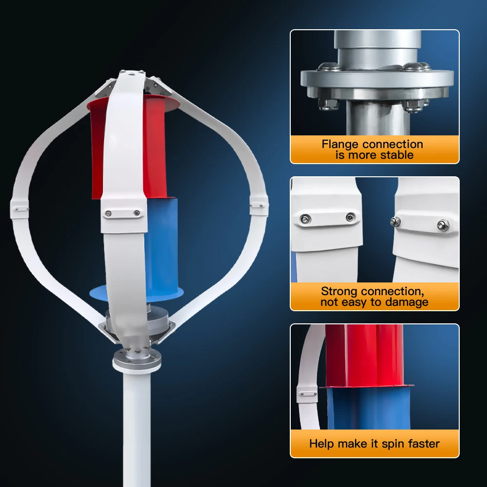 new 5KW Vertical SQ 15KWH/Day System With Solar Panel   Axis Maglev Wind Turbine Free Delivery For Household Wind Turbines