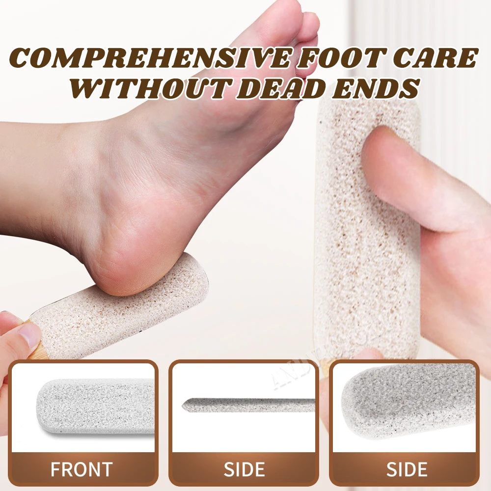 Double Sides Foot File Rasp Pedicure Tools Feet Dead Skin Callus Remover Bamboo Handle Foot Scrubber Sandpaper Foot Care Tool - view 2