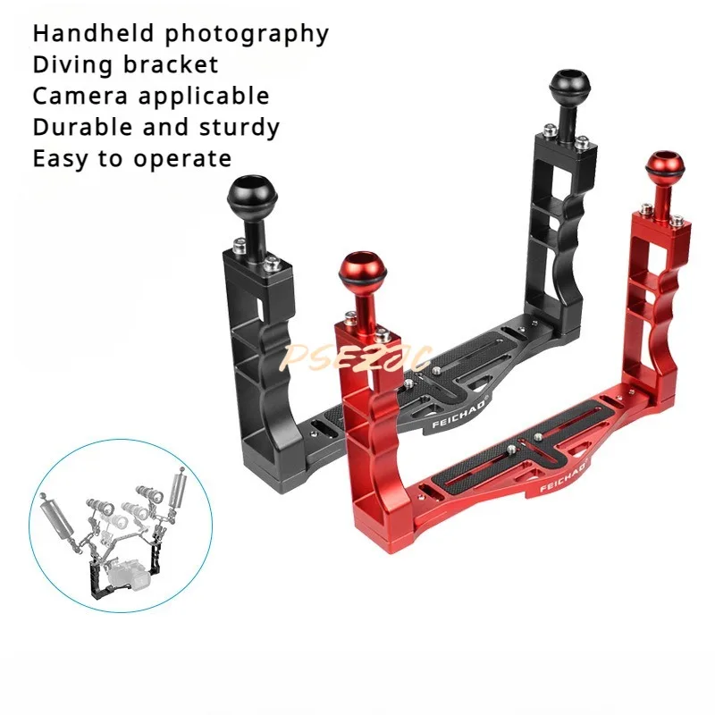 

Aluminum Alloy Two Handed Diving Bracket DSLR Micro Single Motion Camera Adjustable Two Handed Bracket