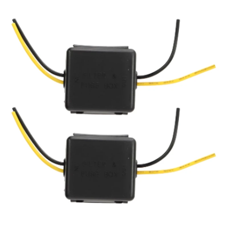 

2Pcs Car Power Filter 12V Interference Proof Noises Reduction Reliable Stereo Power Supply Filter
