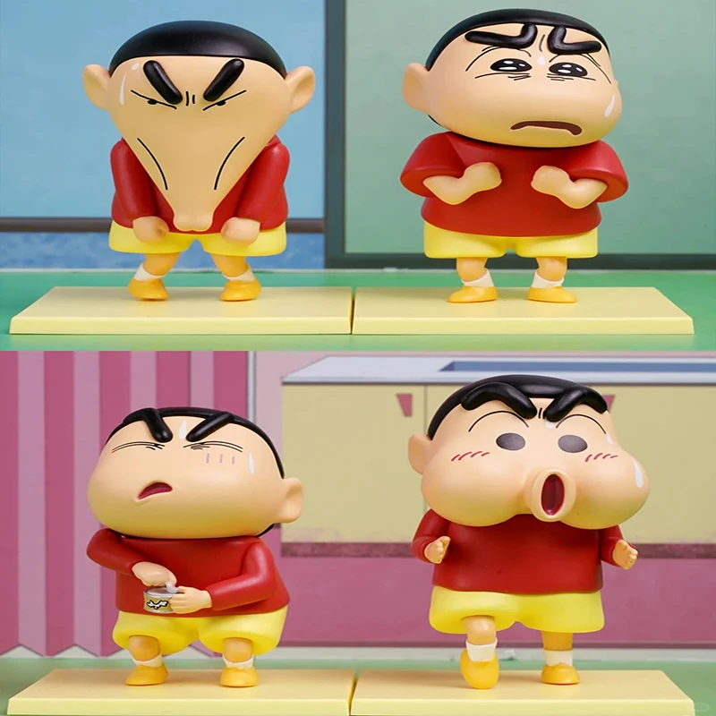 52TOYS Pastello Shin-chan Scatola cieca da collezione Figurina Ornamento alla moda Strana piccola tibia Giocattolo alla moda per i fan