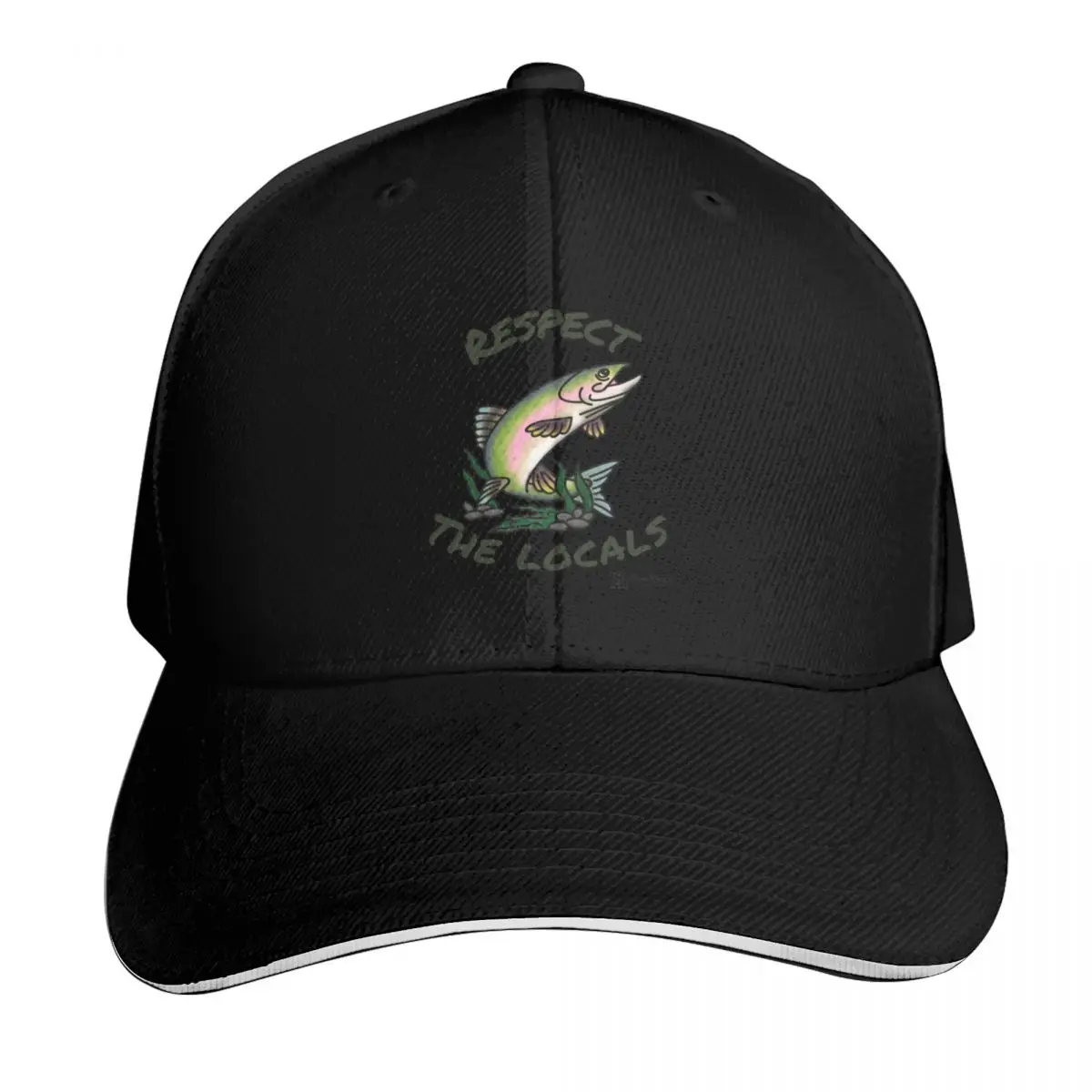 Respect the Locals - River Raisin Watershed Council, Trout Green Baseball Cap Men Women Casual Summer Sport Sun Cap