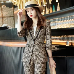 New Elegant Women Formal Suits For 2023 Summer High Quality Fashion Slim Casual Blazer And Pants Office Ladies Work Wear