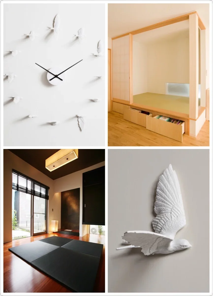 Swallow  Flying Bird  Wall  White Pendant Creative Living Room and Bedroom Wall Wall Clock Home