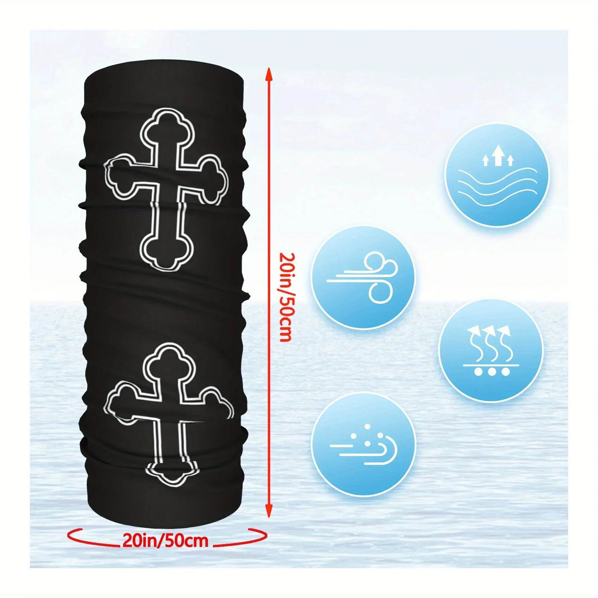 Customization Serbian Orthodox Cross Symbol Scarf Neckerchief Neck Face Mask Polyester