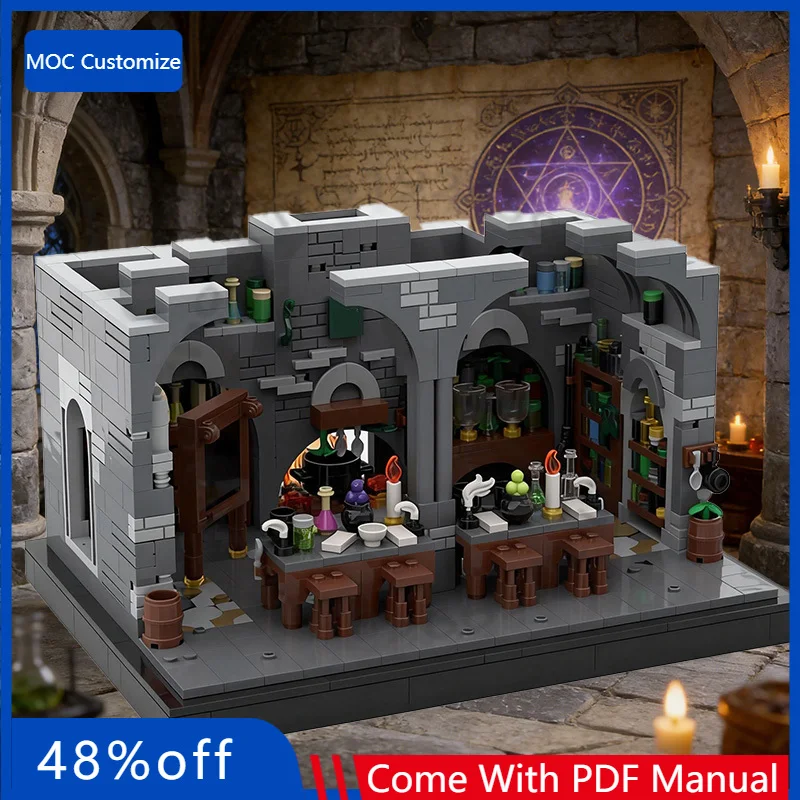 

1206 PCS City Street Potions Classroom MOC Customize Modular Building Block Design Educational Popular DIY Festival Toy Gift