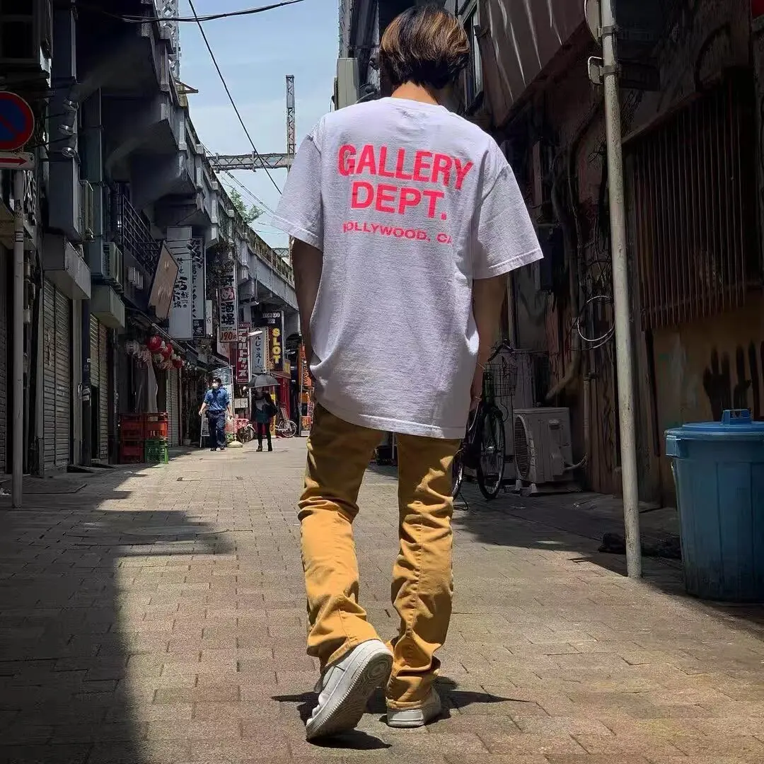 Gallery Dept Summer High Street Letter Print Loose Cotton T-Shirt