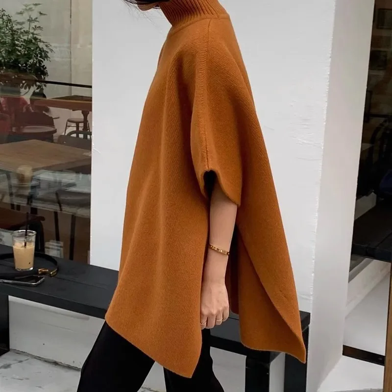 Vintage Aged Cape Knitted Sweater For Women\'S Autumn And Winter High-End Design, Paired With Loose Top