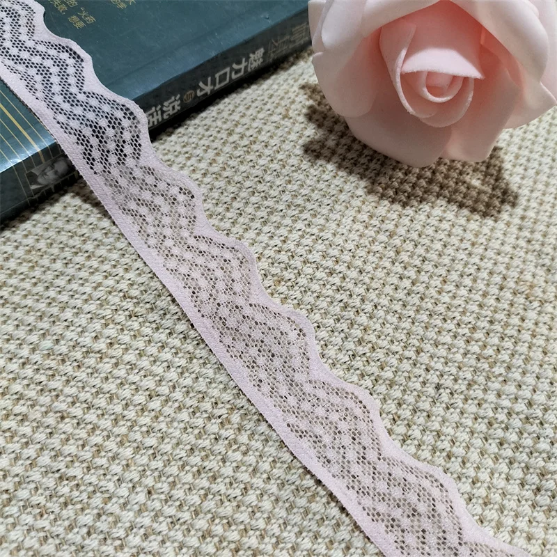 S2639 2.5CM PINK ELASTIC AND SOFT LACE RIM CAN BE USED FOR ACCESSORIES AND CLOTHING