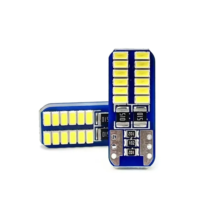 2 szt. Reflektory LED dekodowanie T10 szeroka lampa 3014 lampka tablicy rejestracyjnej lampka do czytania lampa motocyklowa 24SMD