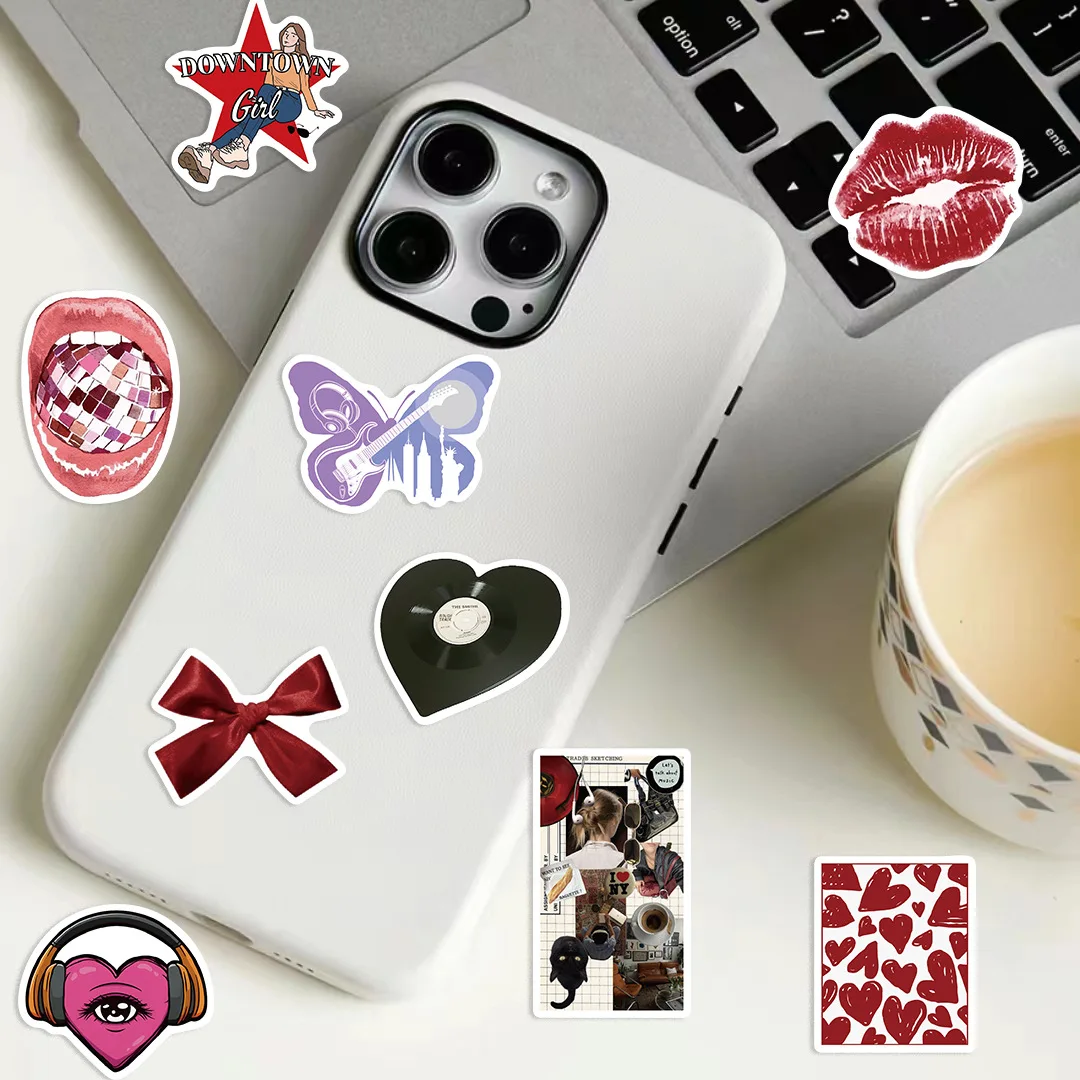 50PCS Downtown Y2K Girls Stickers Trendy Guitar Suitcase Phone Case Laptop Water Bottle Skateboard Decoration Waterproof Sticker image 3