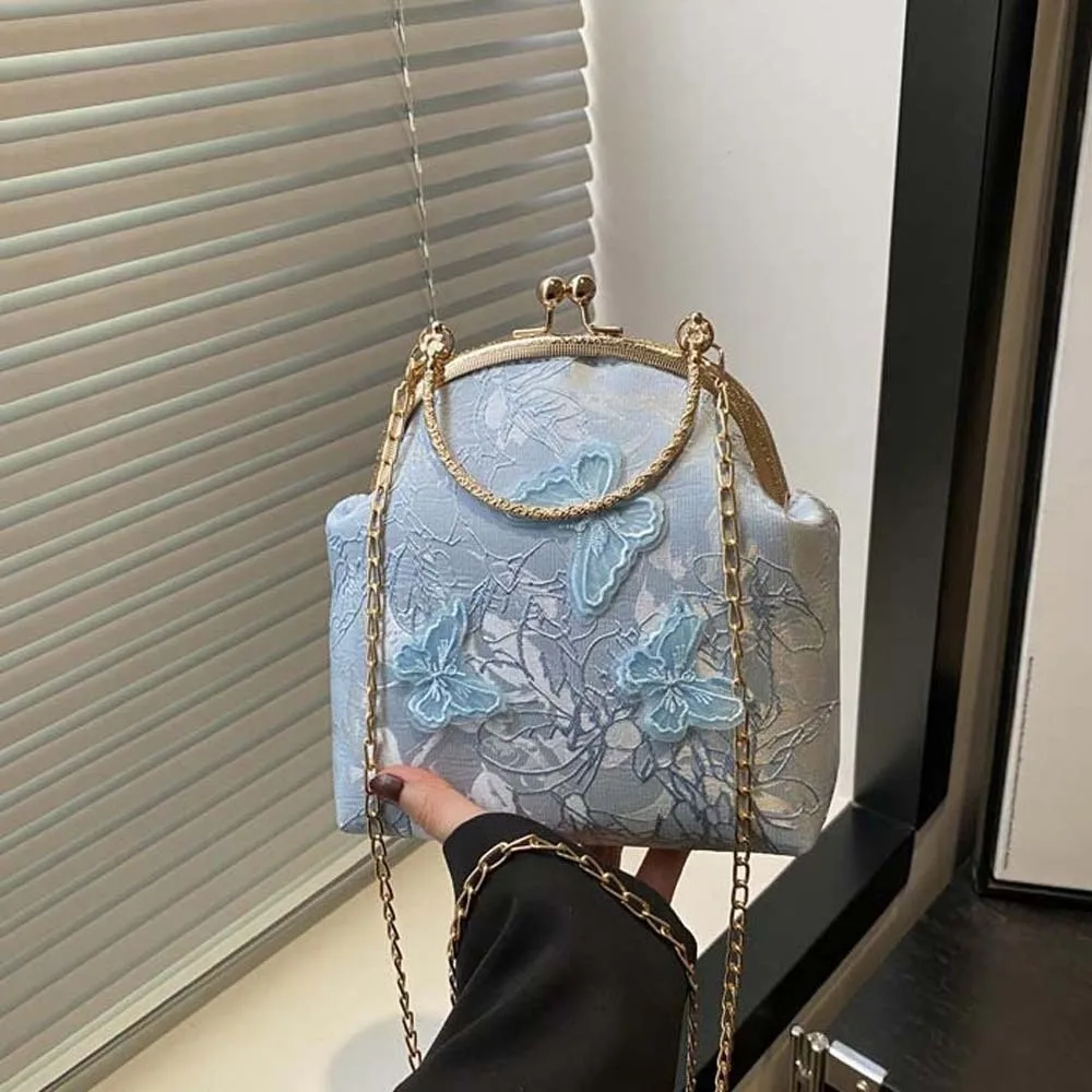 

Универсальная сумка в китайском стиле с вышивкой бабочек, роскошная, сетчатая, большая вместимость, многофункциональная, для чонсама, для шопинга