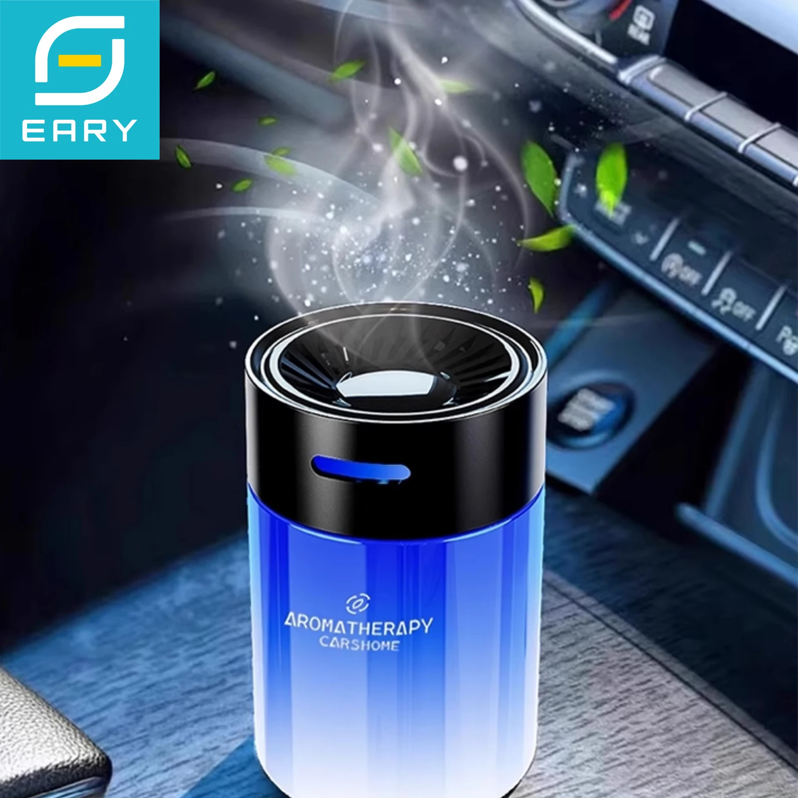 

Eary Portable Mini Car Air Humidifier Mist Diffuser for Essential Oils 150ml USB with Colorful Light for Small Space Home Office