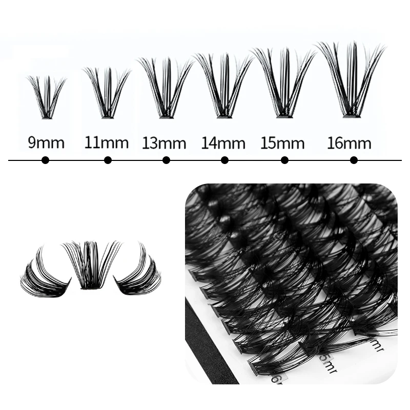 12 Lines 30D 40D 50D Mixed DIY Eyelash Extension Segmented Cluster False Eyelashes Super Natural Lash Glitter Premade Lashes