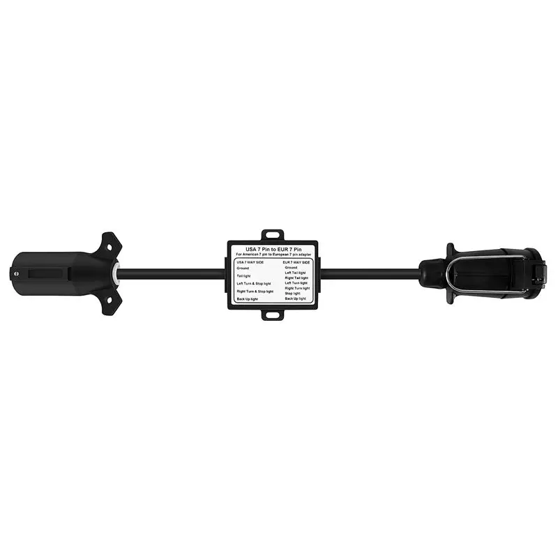 

A82U-USA To EU Trailer Light Converter US 7-Way Blade Socket To EU 7-Pin Round Plug