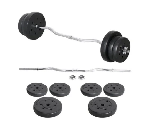 

55 lb Barbell Dumbbell Weight Set Gym Lifting Exercise Workout Bar Curl Bar