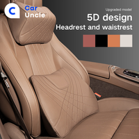 New Car Headrest Pillow Set Sewing Leather Auto Lumbar Waist Support Memory Foam Seat Neck Protective Cushion Accessories