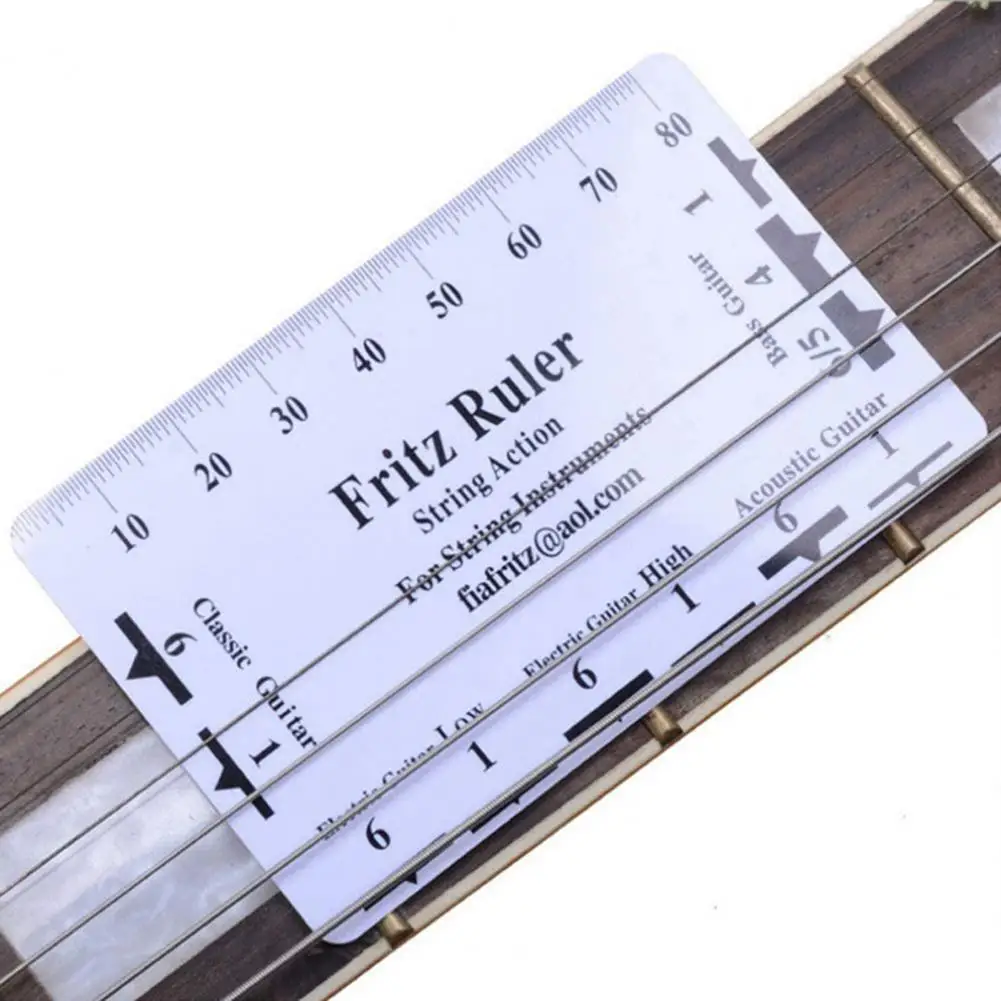 Bass Guitar Neck Ruler Accurate Portable PVC String Action Ruler Gauge for Fritz Guitar