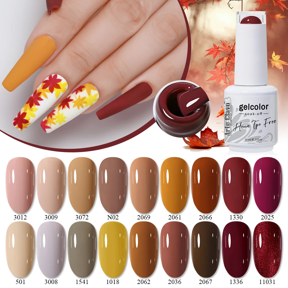 Arte Clavo 15ML TPO HEMA GRATIS Brown Earth Coffee Semi-Permanente UV Gel Nagellak Chocolade Herfstcollectie voor Nail Art