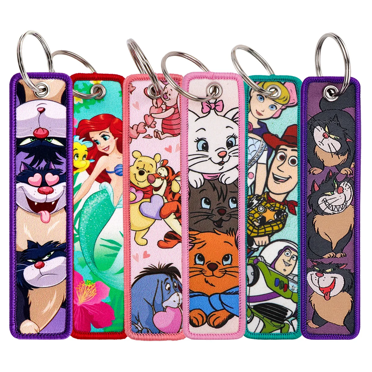 

Lovely Cat Embroidery Key Fob Mermaid Key Tag For Cars Backpack Chaveiro Keychain Fashion Keyring Gift for Men Women Accessories