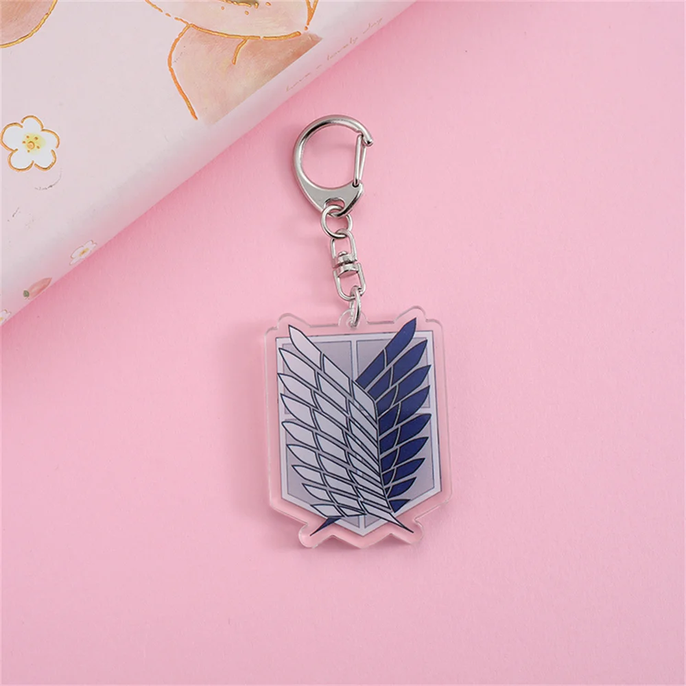 Charm Cartoon Anime Fans Gifts HD Figure Attack on Titan KeyChain  Double Sided Pendant Acrylic Bag Decor Accessories 6cm