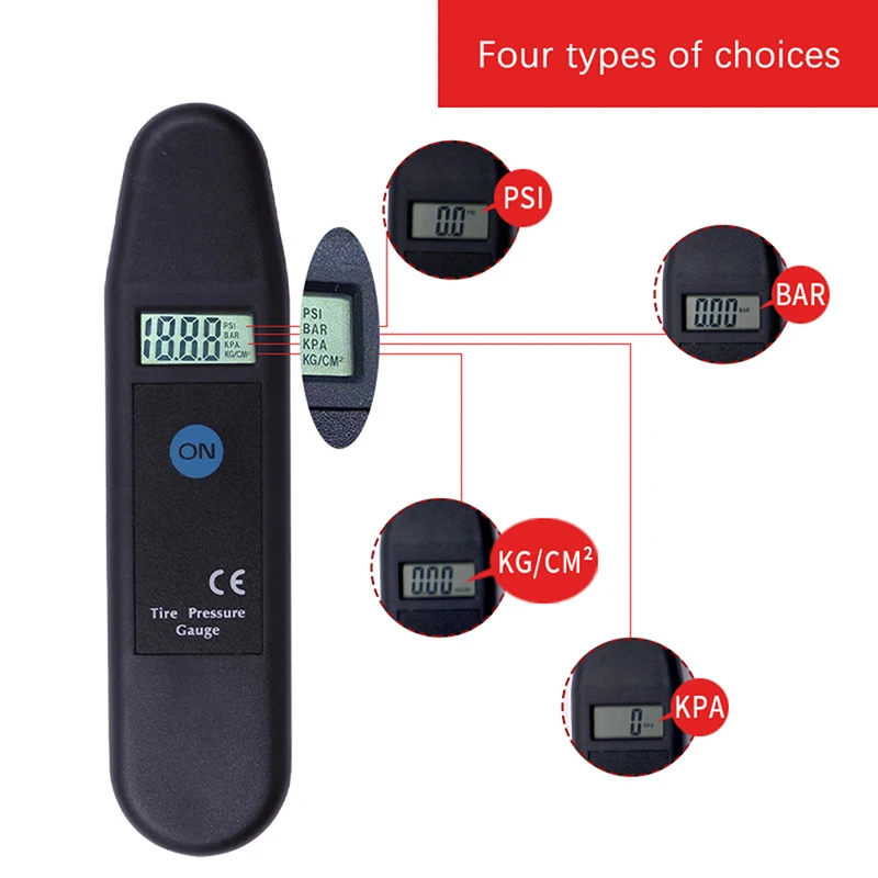 TG101 Digital Car Tire Tyre Air Pressure Gauge Meter LCD Display Manometer Barometers Tester PSI/KPA/BAR/KG/CM2 Detector for Car