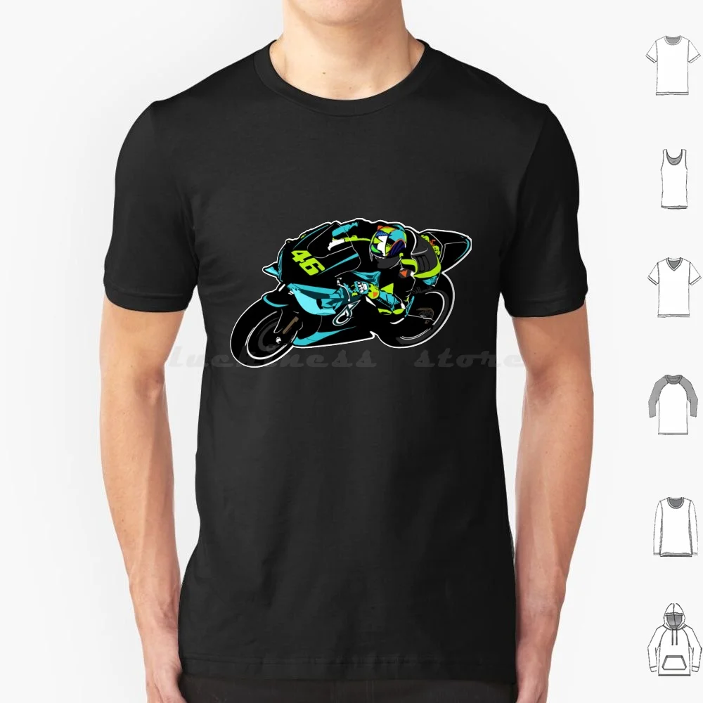 2021 Illustration T Shirt Cotton Men Women DIY Print Motorcycle Racing Moto Motorbike The Rider Helmet Racer Race 46 Bike