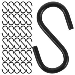 Ganchos de piezas para colgar toallas en el hogar, perchas multifuncionales de Metal negro, almacenamiento de ropa, sombreros y puertas, 50 unidades