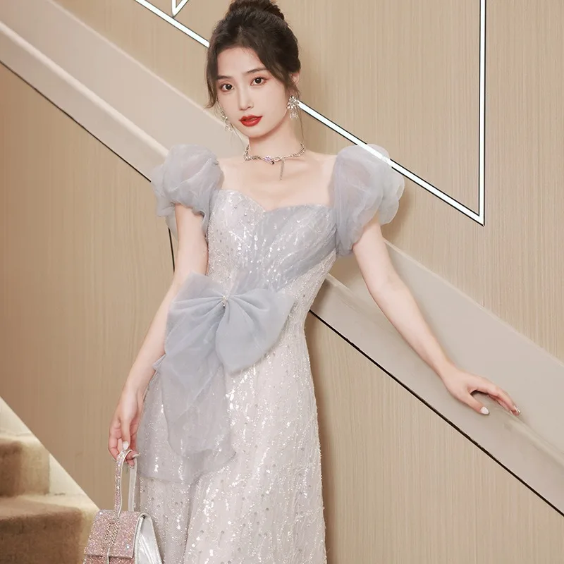 2025 novo vestido de noite feminino novo vestido de casamento tubo-top flash broca vestido formal feminino elegante vestidos de festa feminino noite