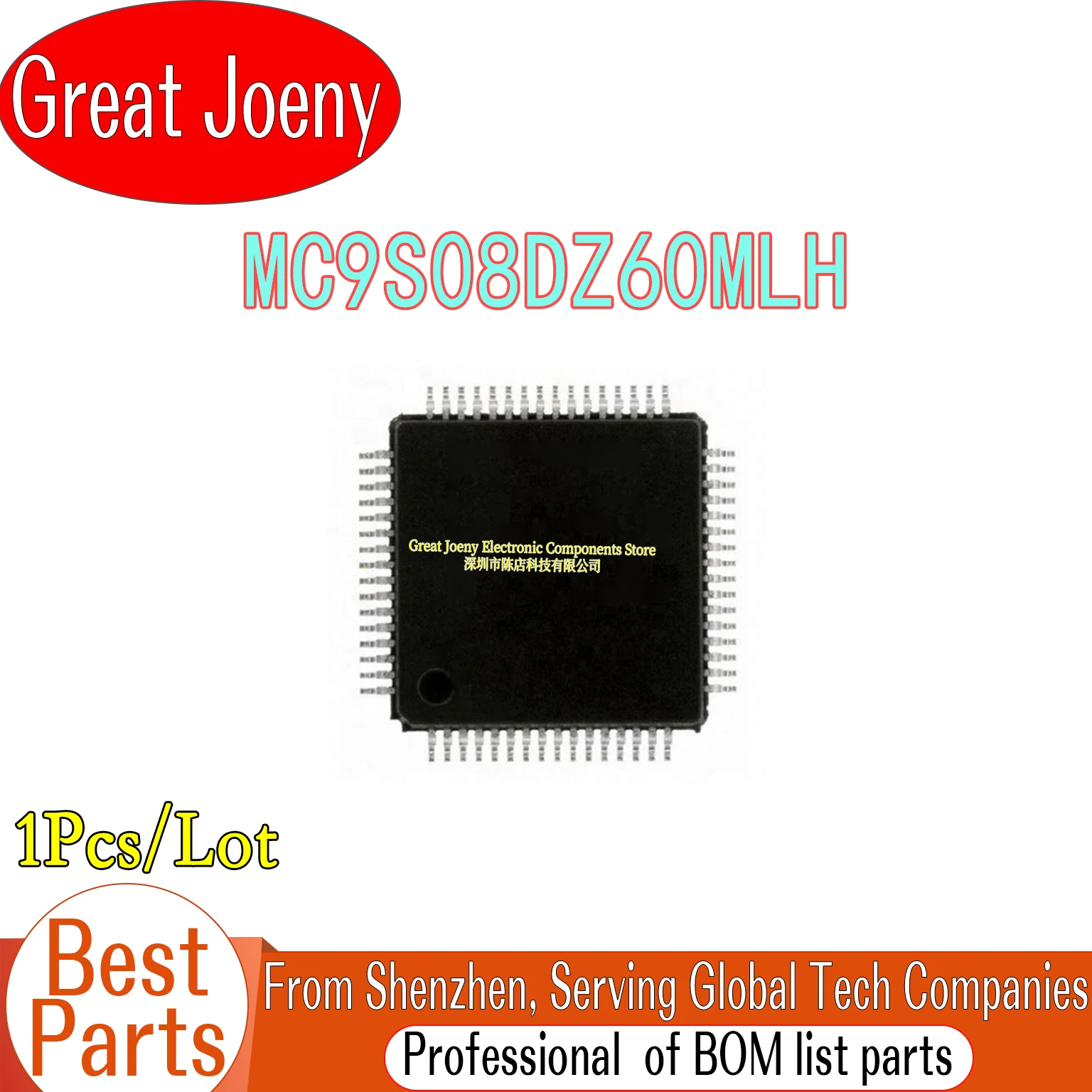 

100% New Original S9S08DZ60 MC9S08DZ60MLH S9S08DZ60MLH IC MCU Chipset LQFP-64