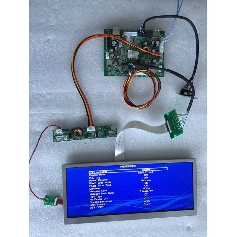 10.3 inch AHVA 1280x480 LCD strip display with controller board, 8:3 ratio for car mainly