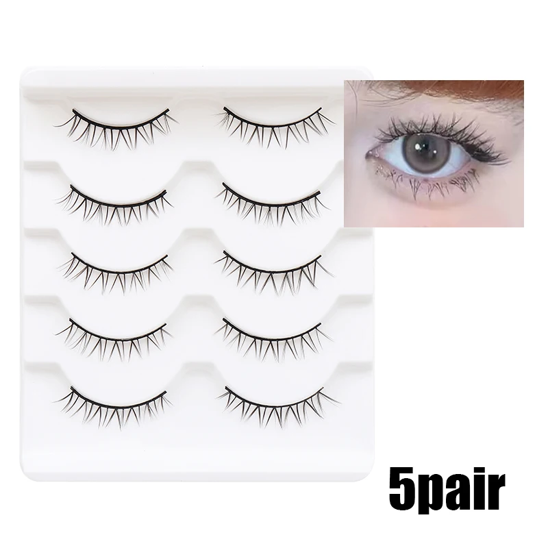 5/7/10 Paar Manga-Wimpern Weiche Natürliche Künstliche Wimpern Lange Fake Anime Wimpern Make-up Handgefertigtes Wimpernverlängerungs-Set – Detail 13