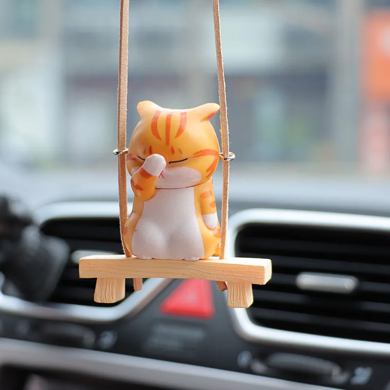 Rosto criativo cobrindo gato balanço acessórios do carro pingente decorativo bonito pingente de carro