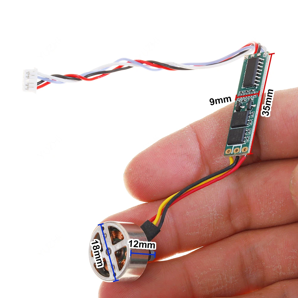 Mini 18mm Brushless Motor with 2S ESC Driver Board DC 7.4V 2100KV Drone Model Motor with Electric Adjustment
