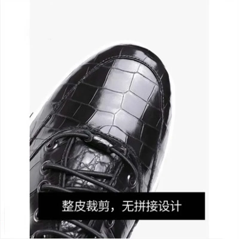 ouluoer crocodile Men shoes  bottom  thick  fashion  black  outdoor  male  leisure  tide men shoes