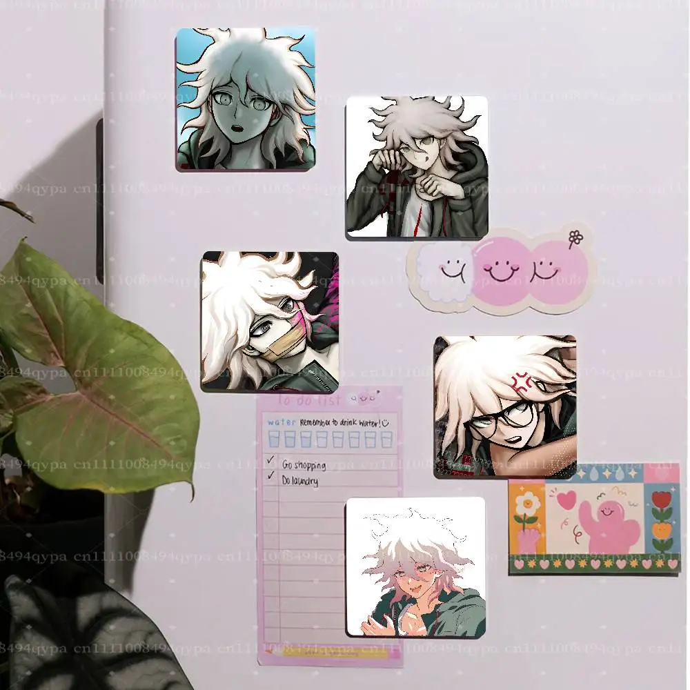 N-Nagito Komaeda D-Danganronpa Square Decorative Fridge Magnet Magnetic Sticker, Kitchen Refrigerator Decor Travel Souvenir Gift
