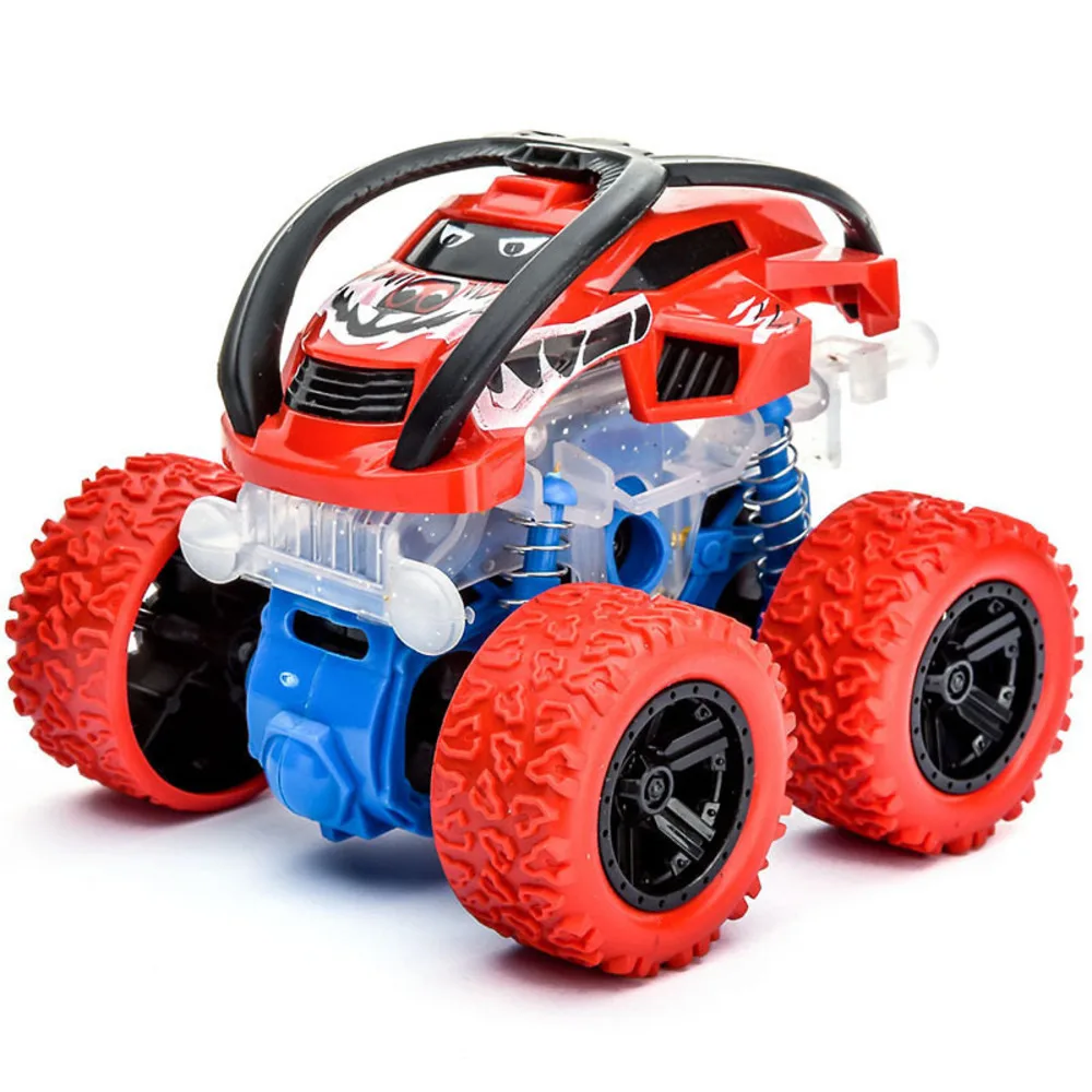 Pull Back 4WD Inertia Stunt Dump Truck Toy Car for Boys Kids Pull Back Go Racing Vehicle Cool Flip Over Model Gift