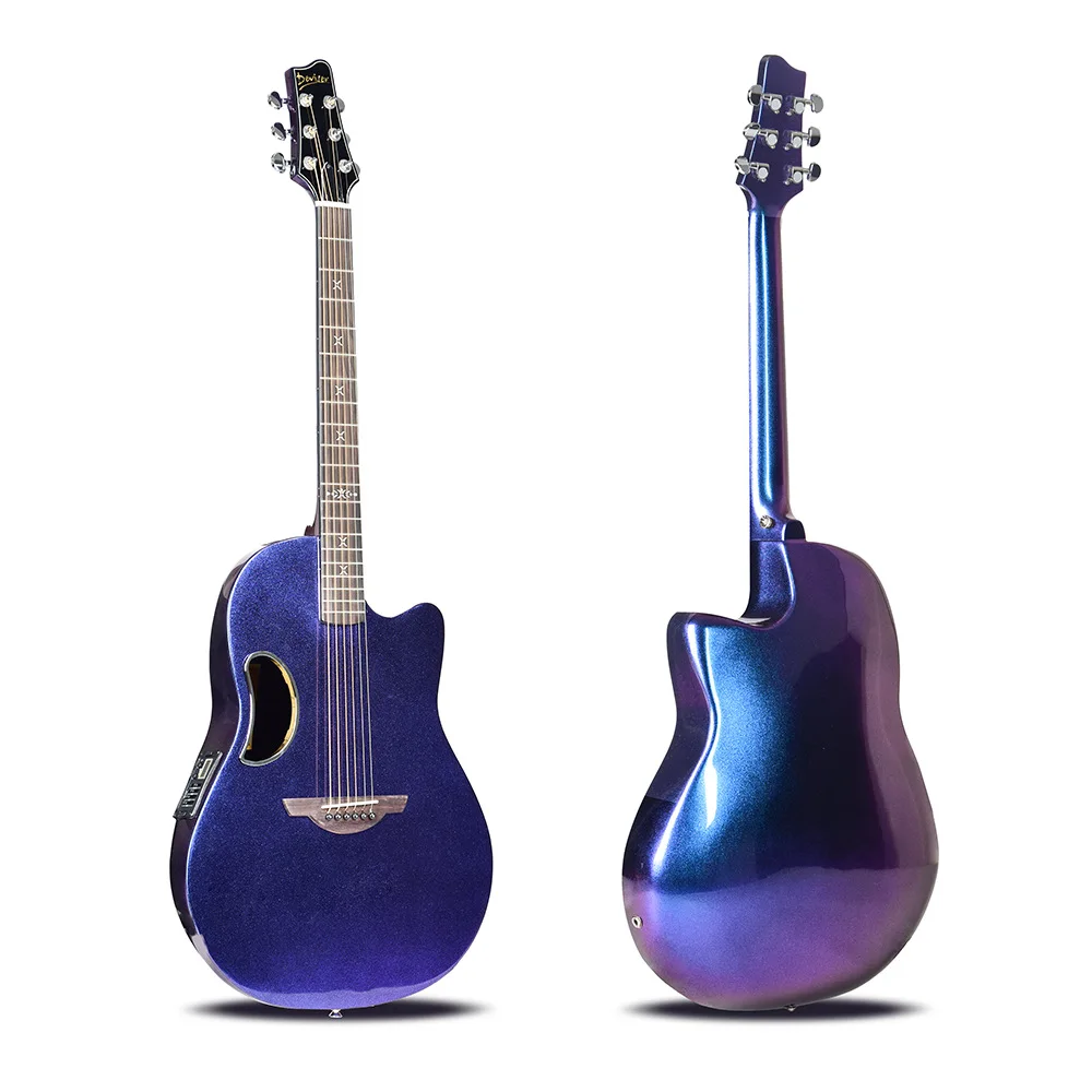 Acoustic Guitar Top Solid Spruce Carbon Fibre Steel-String 41 Inches Guitarra Folk Pop 4 Colors High Gloss Black Green Purple