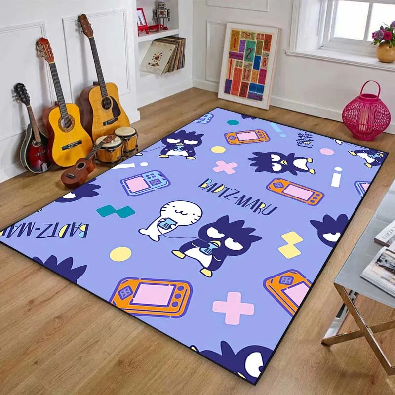 Sanrio Bad Badtz Maru Kawaii Pattern Living Room Bedroom Carpet Bedside Bathroom Floor Mat Kid's Room Non-slipMat Home Decor Rug