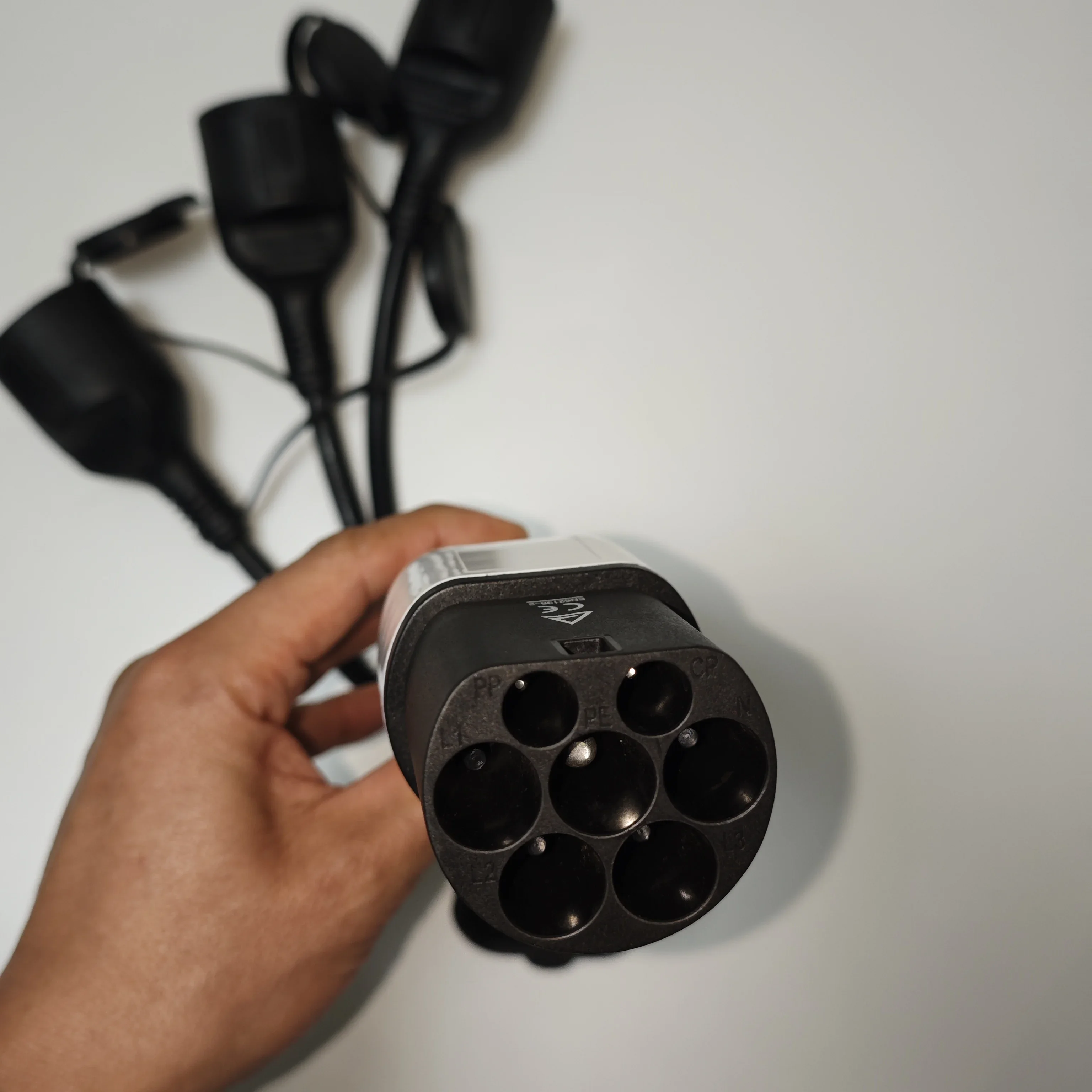 Three heads Portable 220V Type 2 Male Plug to Schuko Socket EU Plug EV Charging Adapter For EV Charger EV Connector