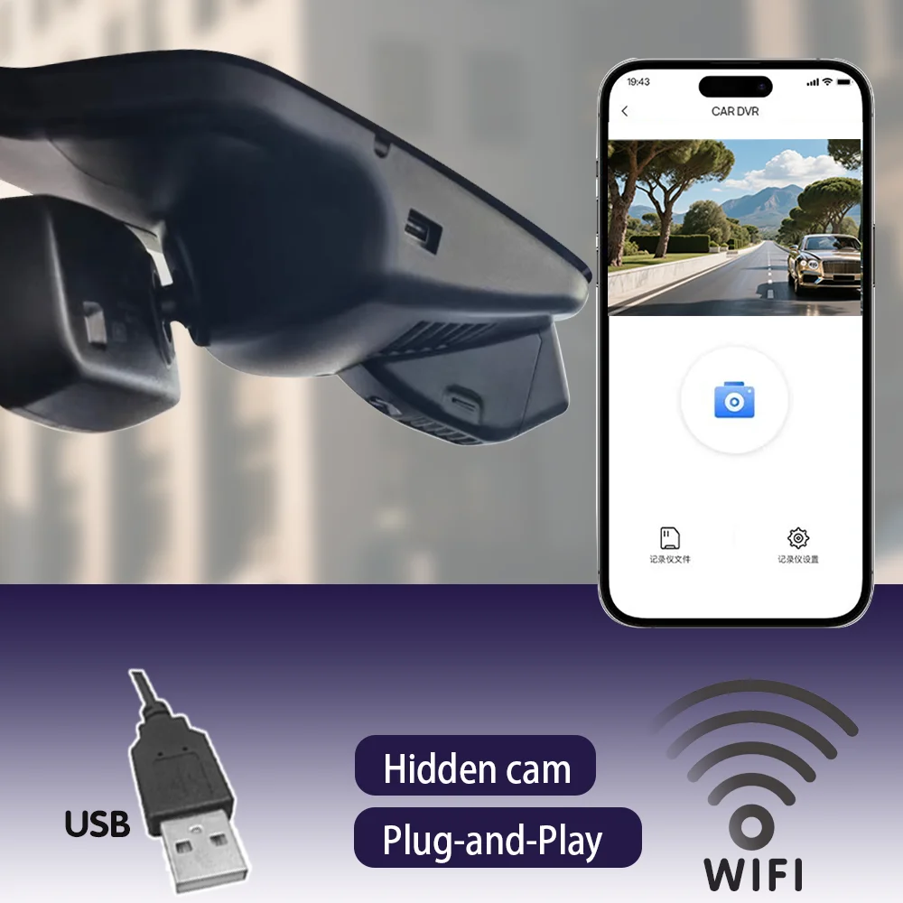4K HD WIFi Car DVR Video Recorder Dash Cam For Ford EDGE  2020 2021 Edge Hidden 2160P Plug and Play APP control