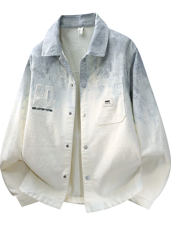 

Spring Autumn New Faion adient Color Printed Long Sve Men's Casual Thin irt Versatile Top Comfortable Breathable Pol...