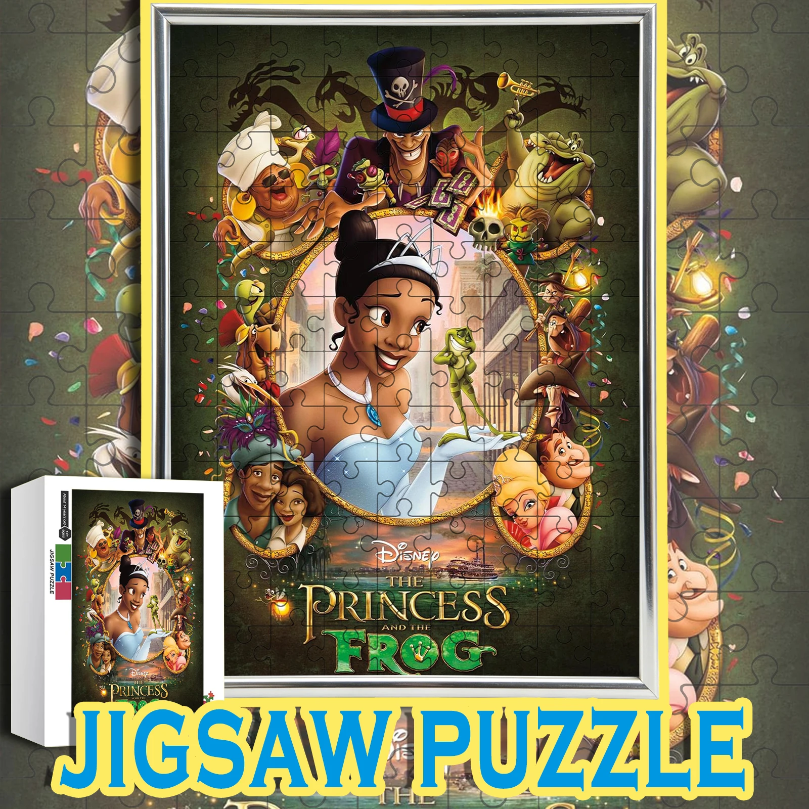 

The Princess and the Frog theme Jigsaw 108/200/300/500/1000pcs wooden floor game puzzle,home decoration,gift